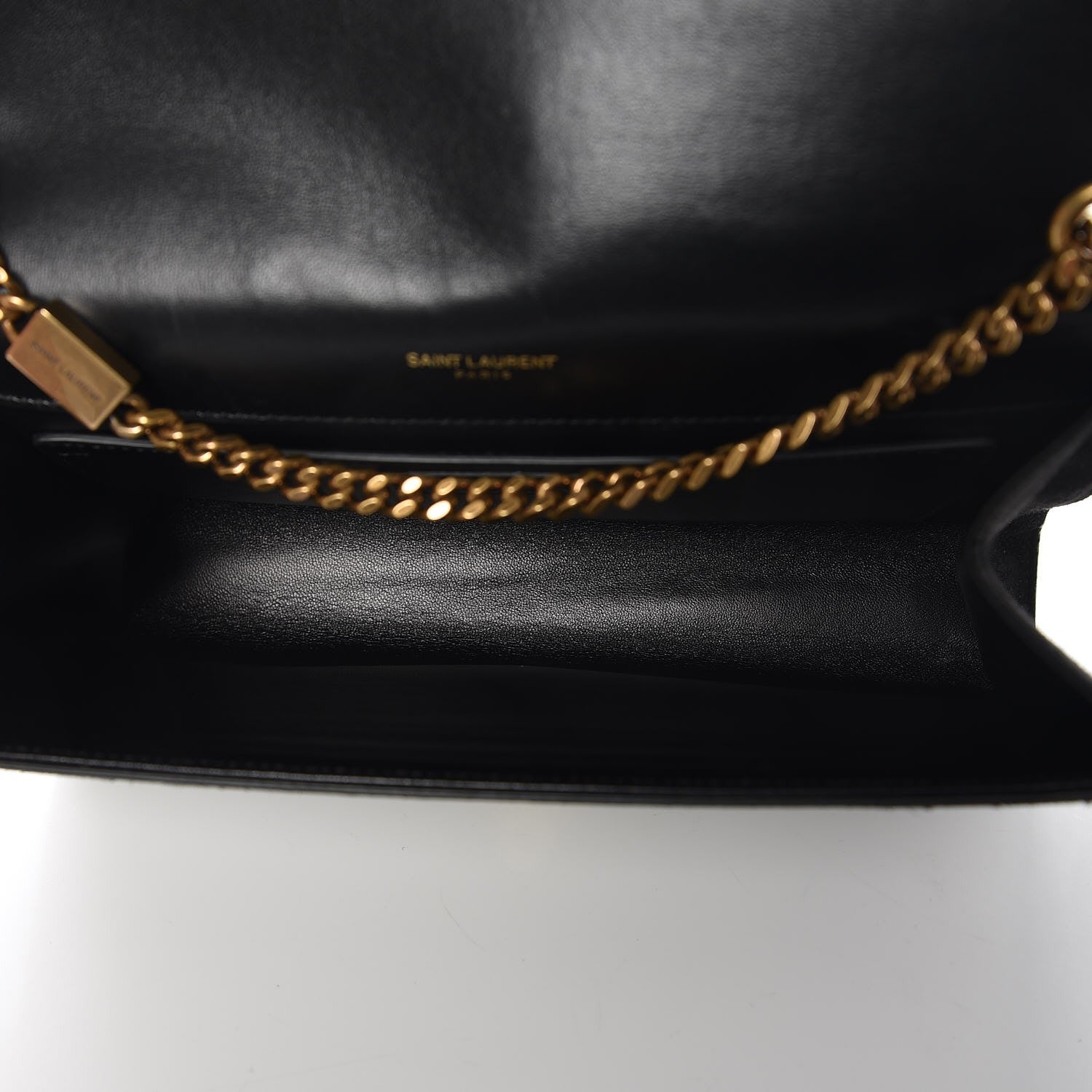 Saint Laurent Suede Sequin Medium Monogram Kate Shoulder Bag Black 5 of 7