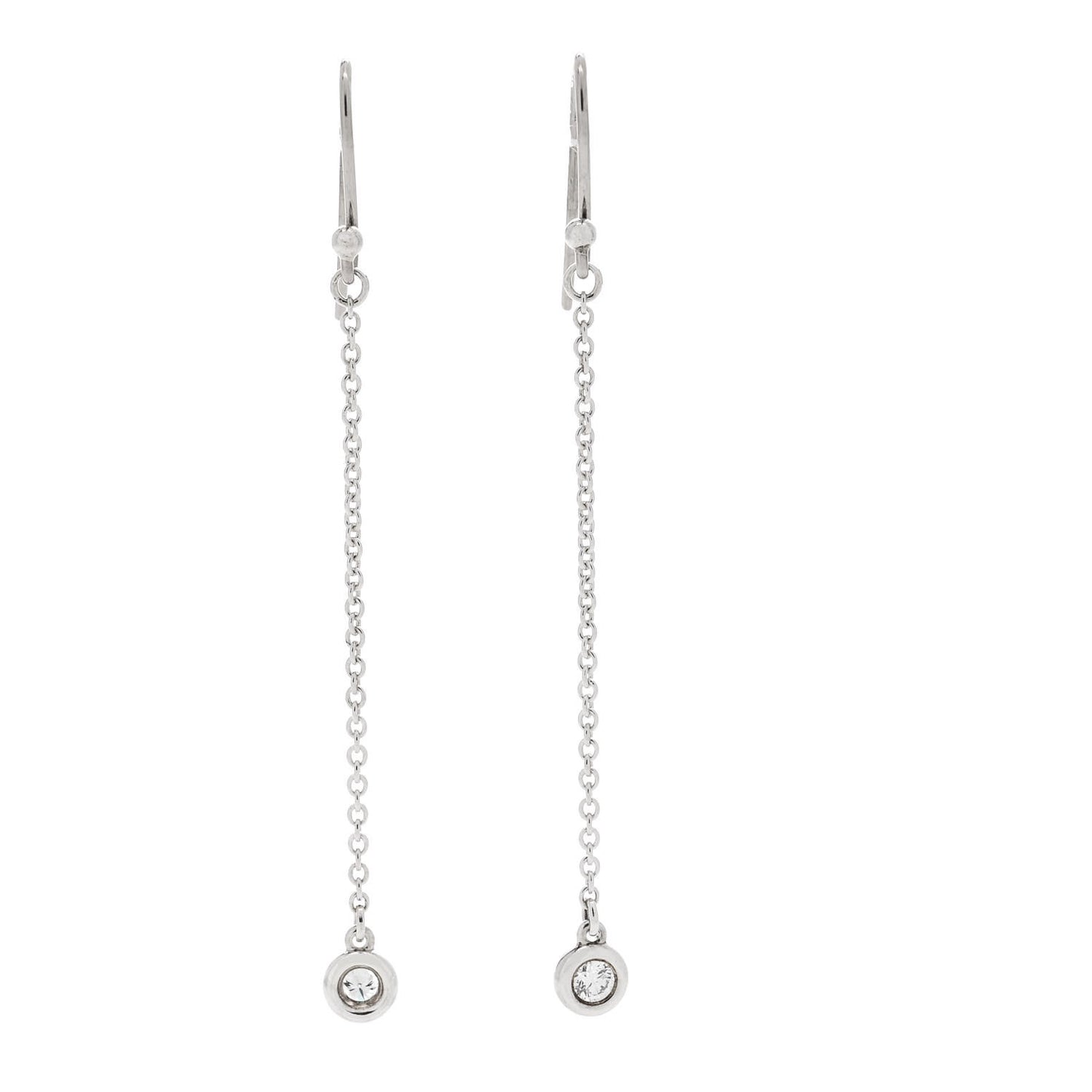 Sterling Silver Diamond .10ct Elsa Peretti Diamonds by the Yard Drop Earrings