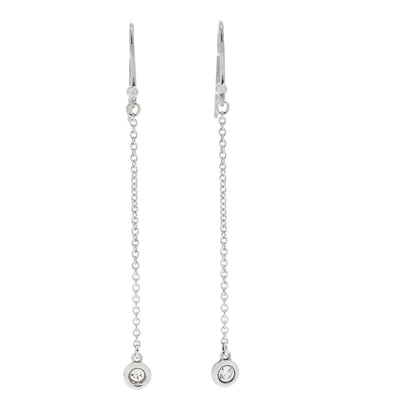Tiffany Sterling Silver Diamond .10ct Elsa Peretti Diamonds by the Yard Drop Earrings 1 of 3