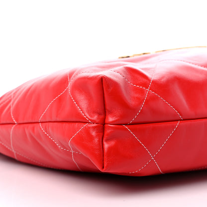 Chanel Shiny Calfskin Quilted Chanel 22 Red 9 of 10