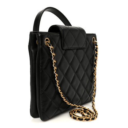 Chanel Lambskin Quilted Giant CC Shoulder Bag Black 3 of 11