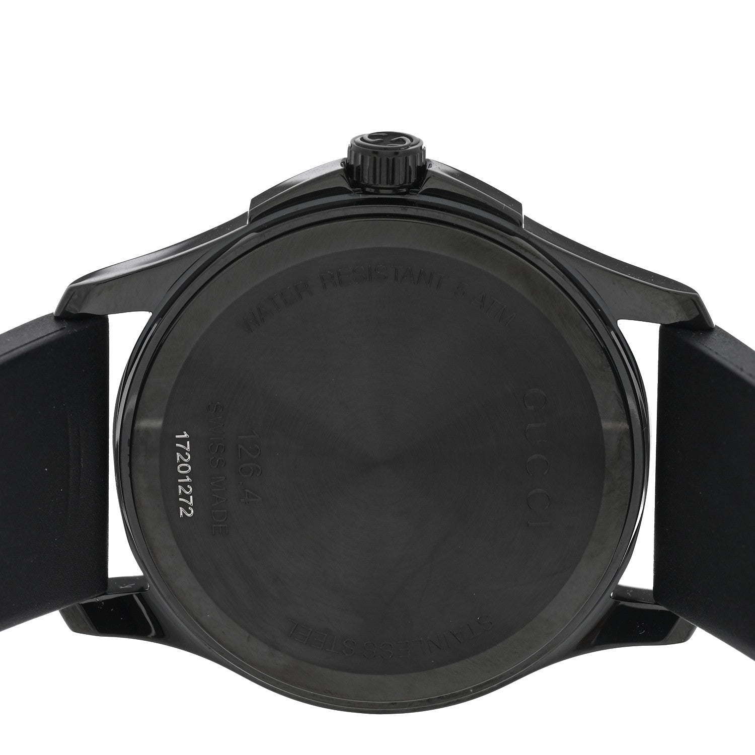 Gucci PVD Stainless Steel Rubber 38mm G-Timeless REAL Quartz Watch Black 4 of 4