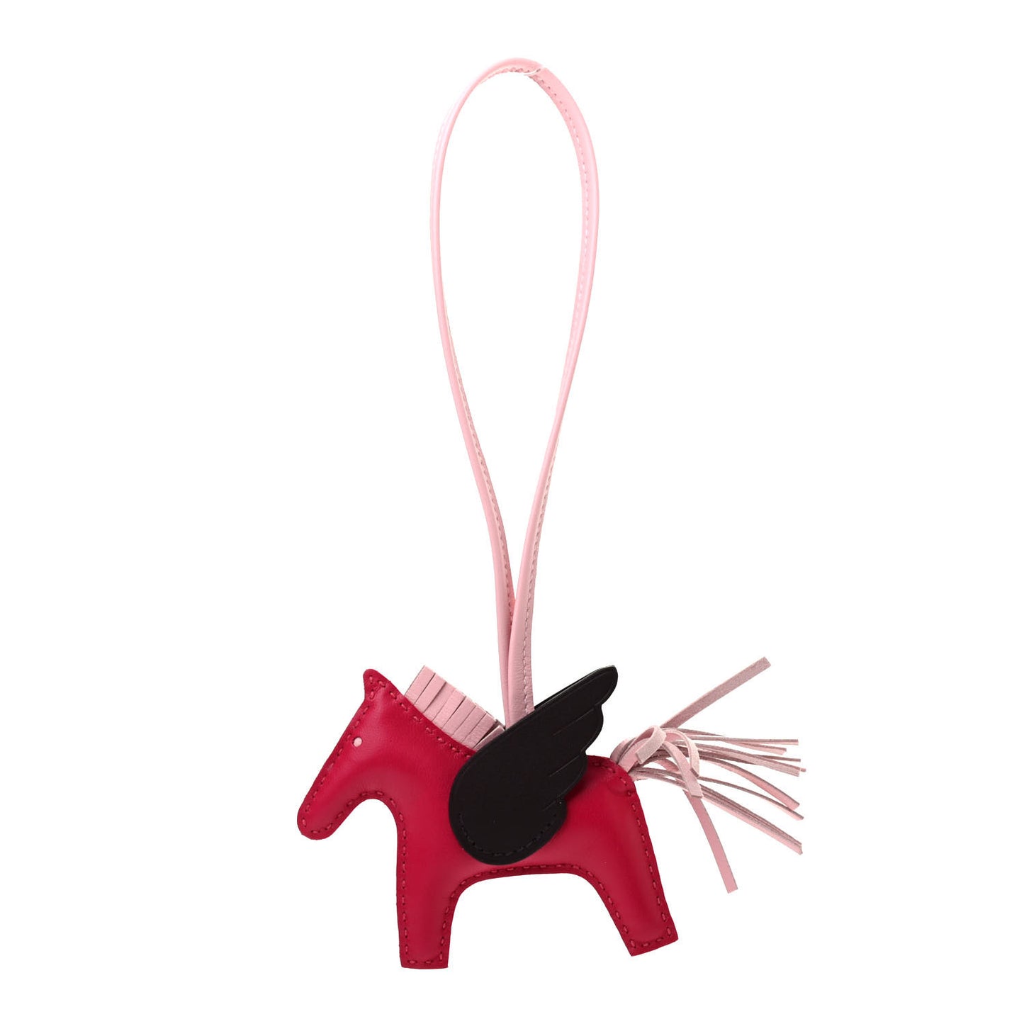 Milo Lambskin Grigri Rodeo Pegase Horse Bag Charm PM Framboise Rose Sakura Rouge Sellier