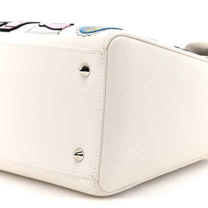 Christian Dior Smooth Calfskin Patch Embellished Medium Lady Dior White 9 of 12
