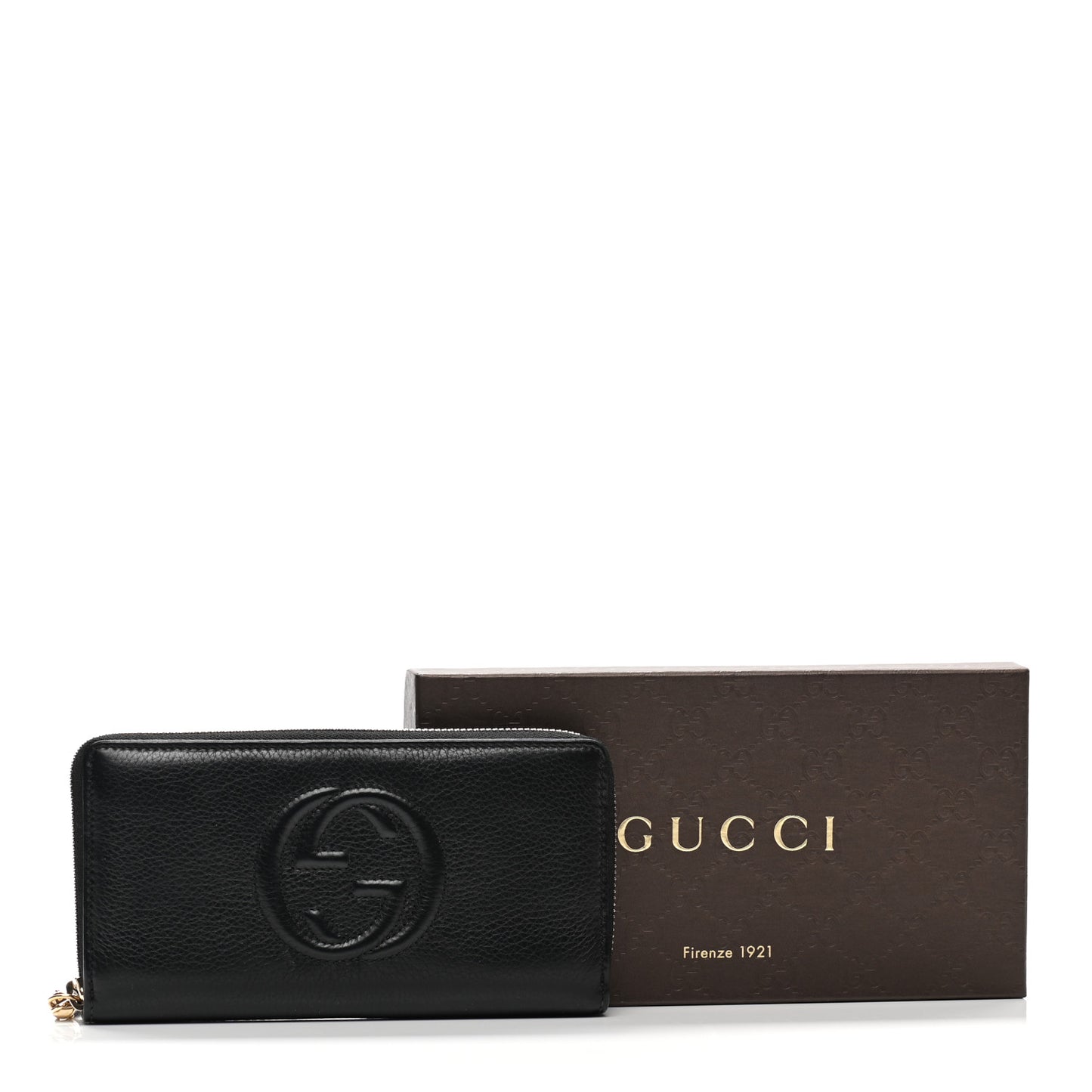 Pebbled Calfskin Soho Zip Around Wallet Black
