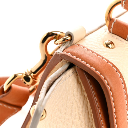 Salvatore Ferragamo Grained Calfskin Small Sofia Satchel White Brown 13 of 15