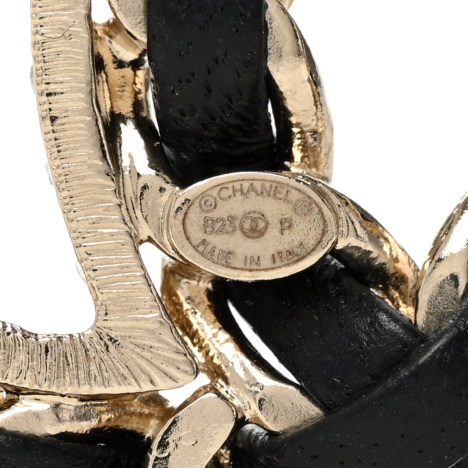 Chanel Lambskin Crystal CC Chain Brooch Black Gold 4 of 4