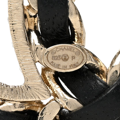 Chanel Lambskin Crystal CC Chain Brooch Black Gold 4 of 4