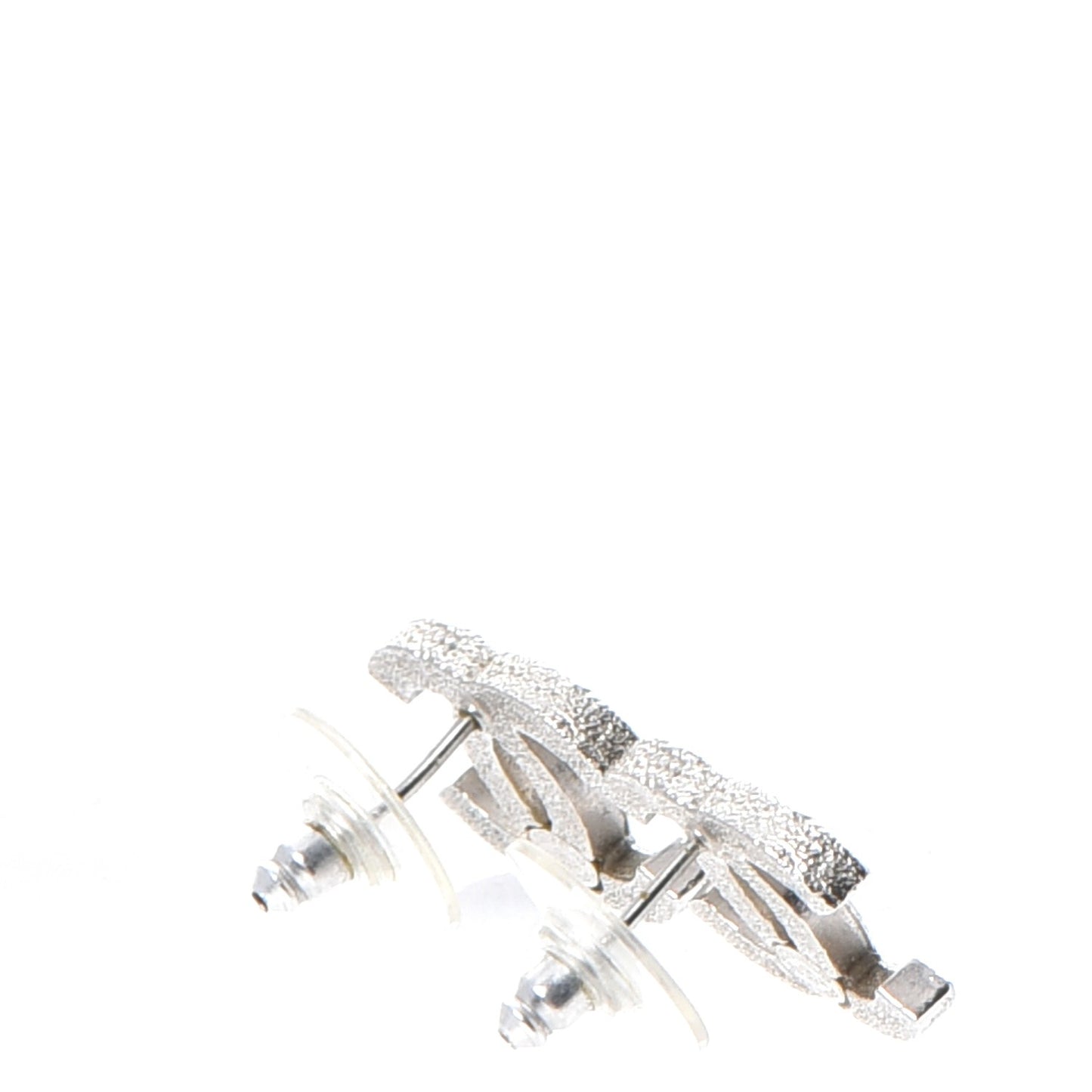 Glitter Resin CC Earrings Silver Black