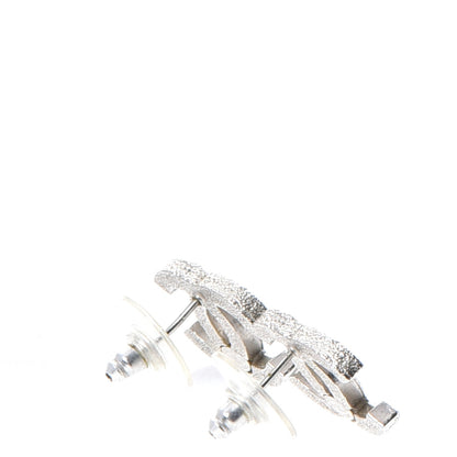 Chanel Glitter Resin CC Earrings Silver Black 3 of 5