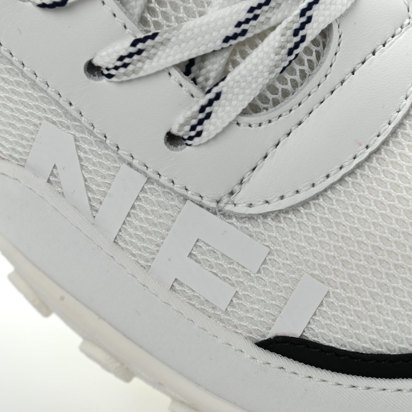 Calfskin Mesh Lycra Womens Logo High Top Sneakers 37 White