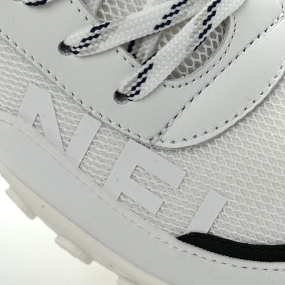 Chanel Calfskin Mesh Lycra Womens Logo High Top Sneakers 37 White 9 of 12