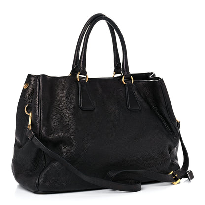 Prada Vitello Daino Tote Black 2 of 12