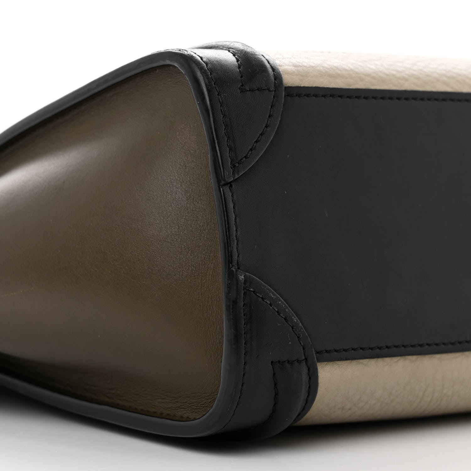 Celine Smooth Drummed Calfskin Tri-Color Nano Luggage Olive 9 of 13