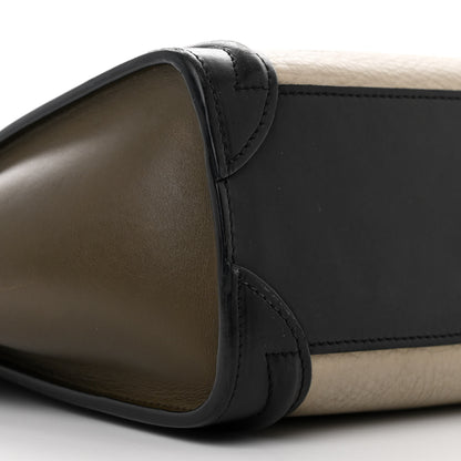 Celine Smooth Drummed Calfskin Tri-Color Nano Luggage Olive 9 of 13