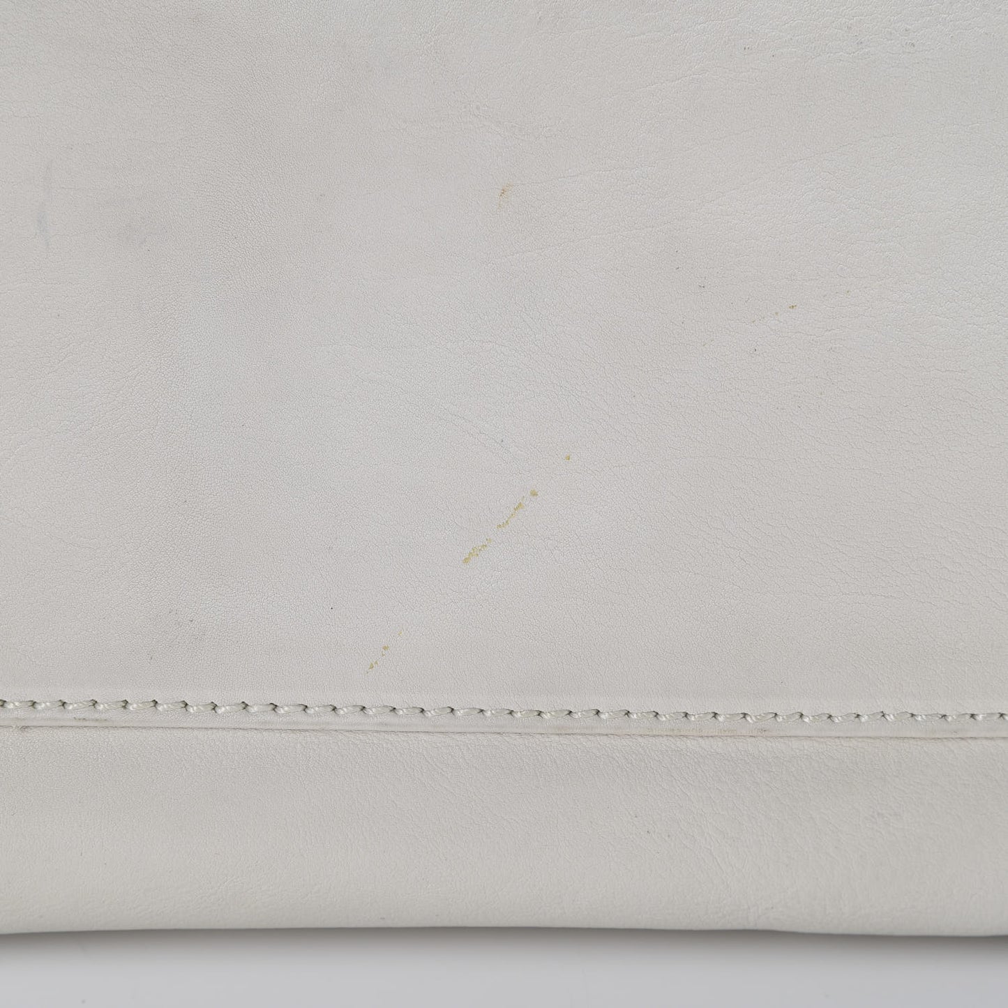Calfskin Large East West Modern Chain Tote White