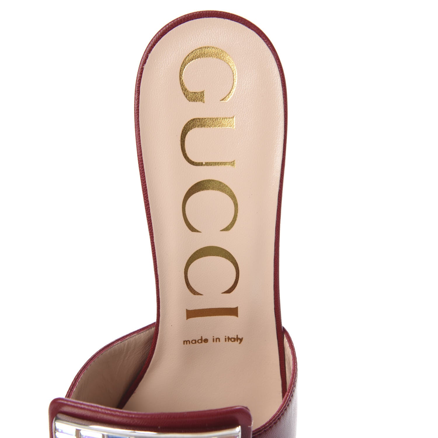 Gucci Malaga Kid Crystal Square G Madelyn Mules 39 Romantic Cerise 5 of 7
