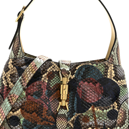 Gucci Snakeskin Calfskin Small Jackie 1961 Hobo Beige Multicolor 8 of 12