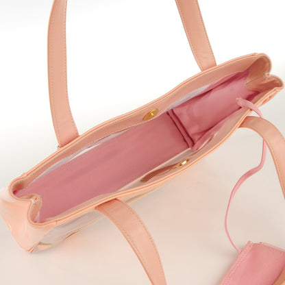 Chanel Vinyl Patent CC Logo Beach Tote Pink 5 of 8
