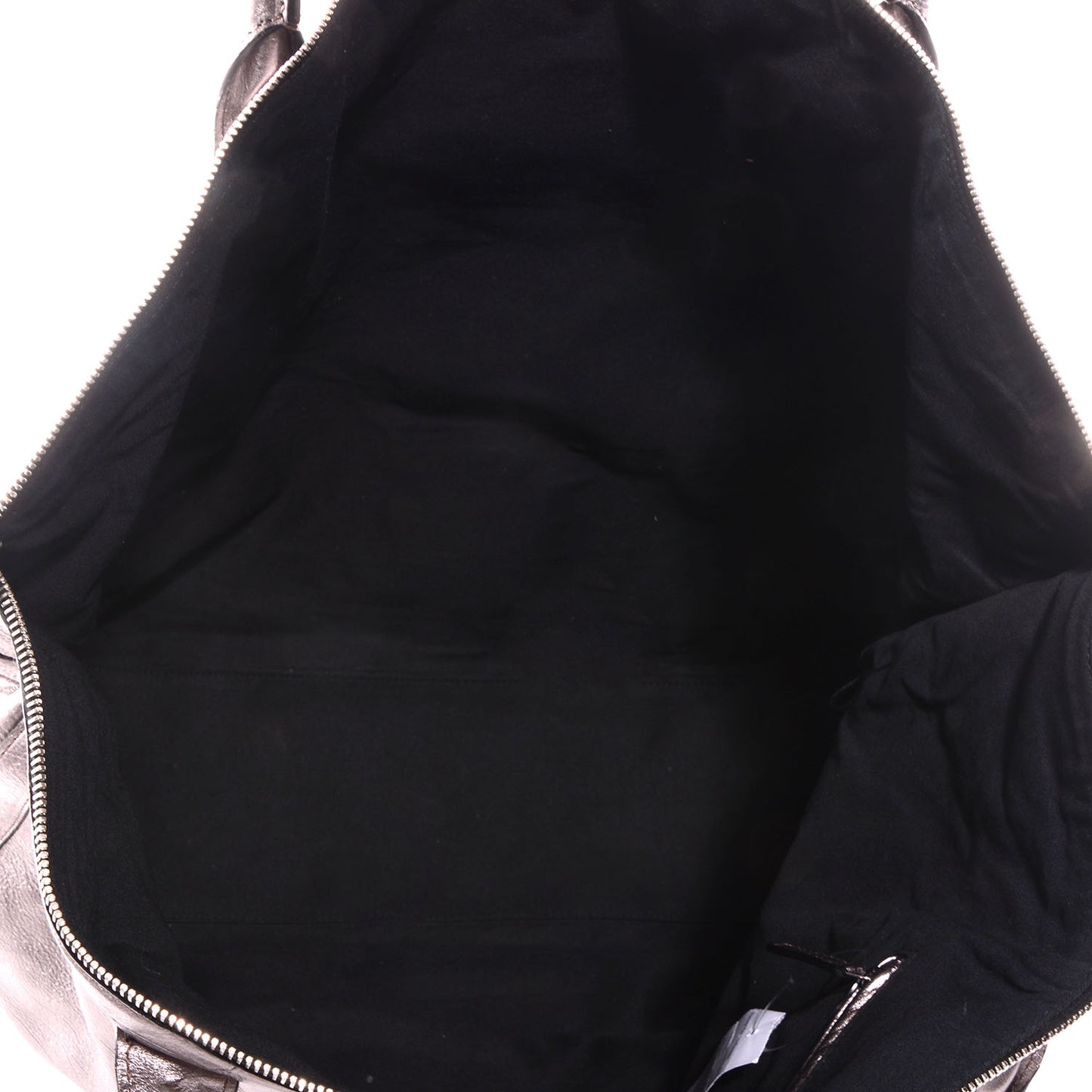 Metallic Leather Large De Manta Tote Dark Silver