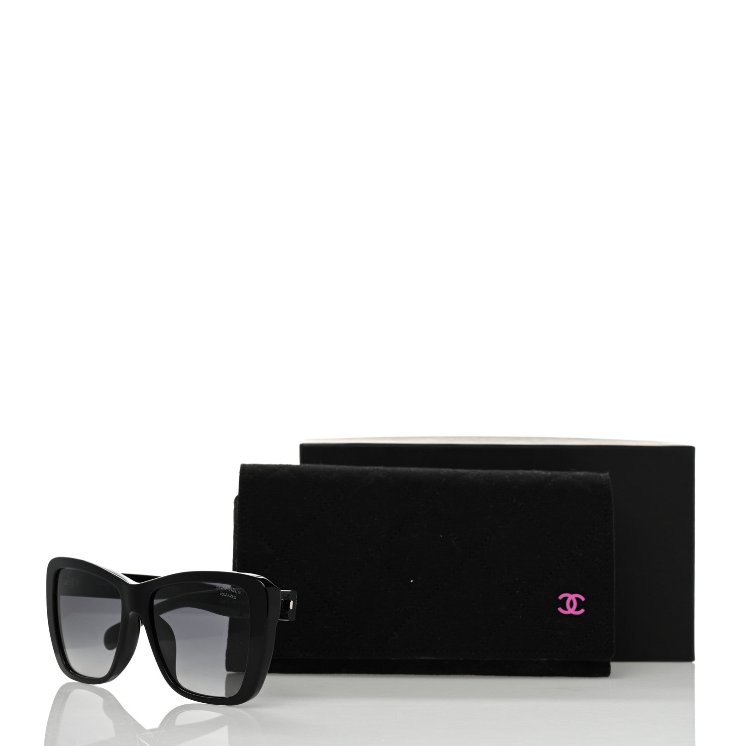 Chanel Acetate Polarized Butterfly Sunglasses 71548A Black 8 of 8