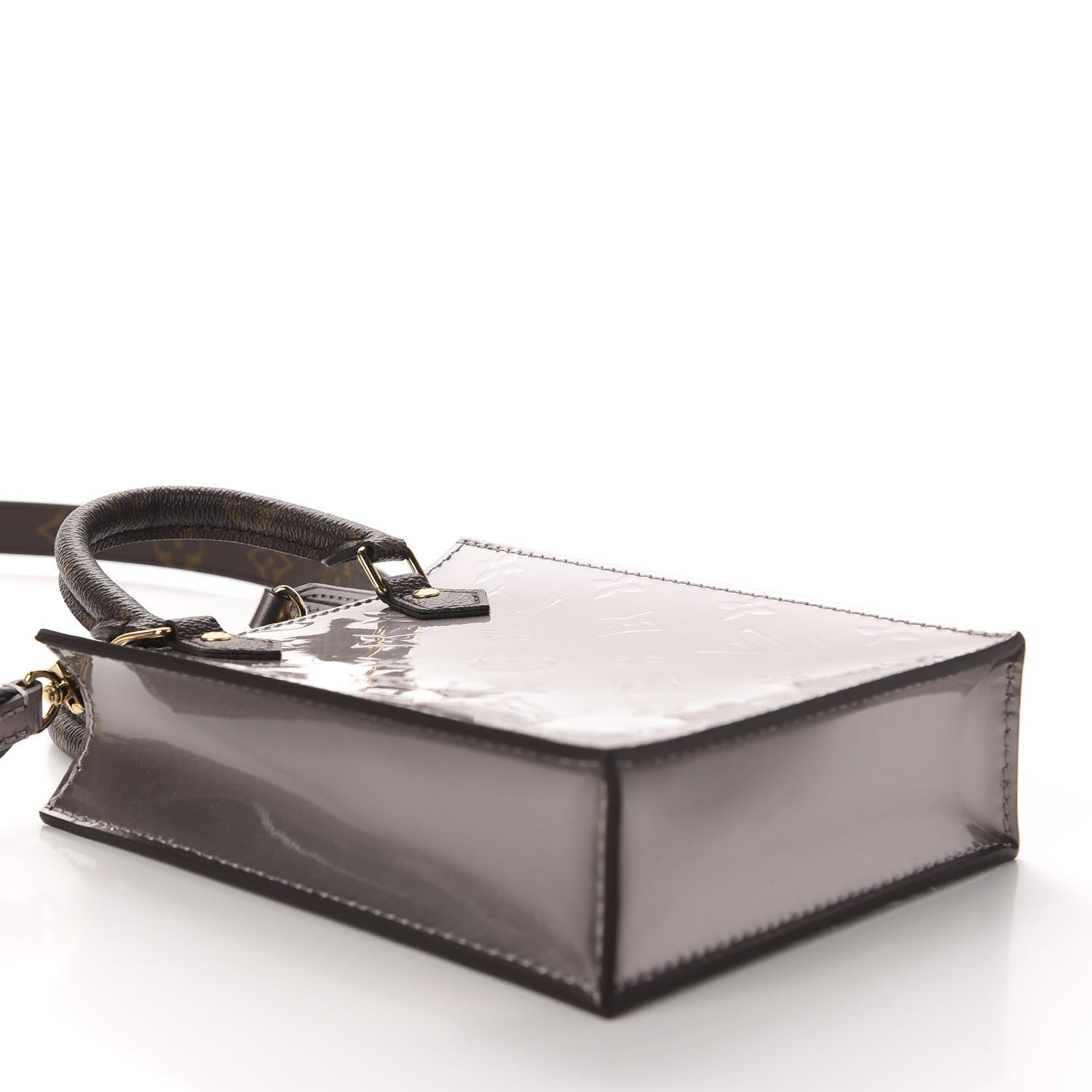 Louis Vuitton Vernis Monogram Petit Sac Plat Taupe Metallise 4 of 11