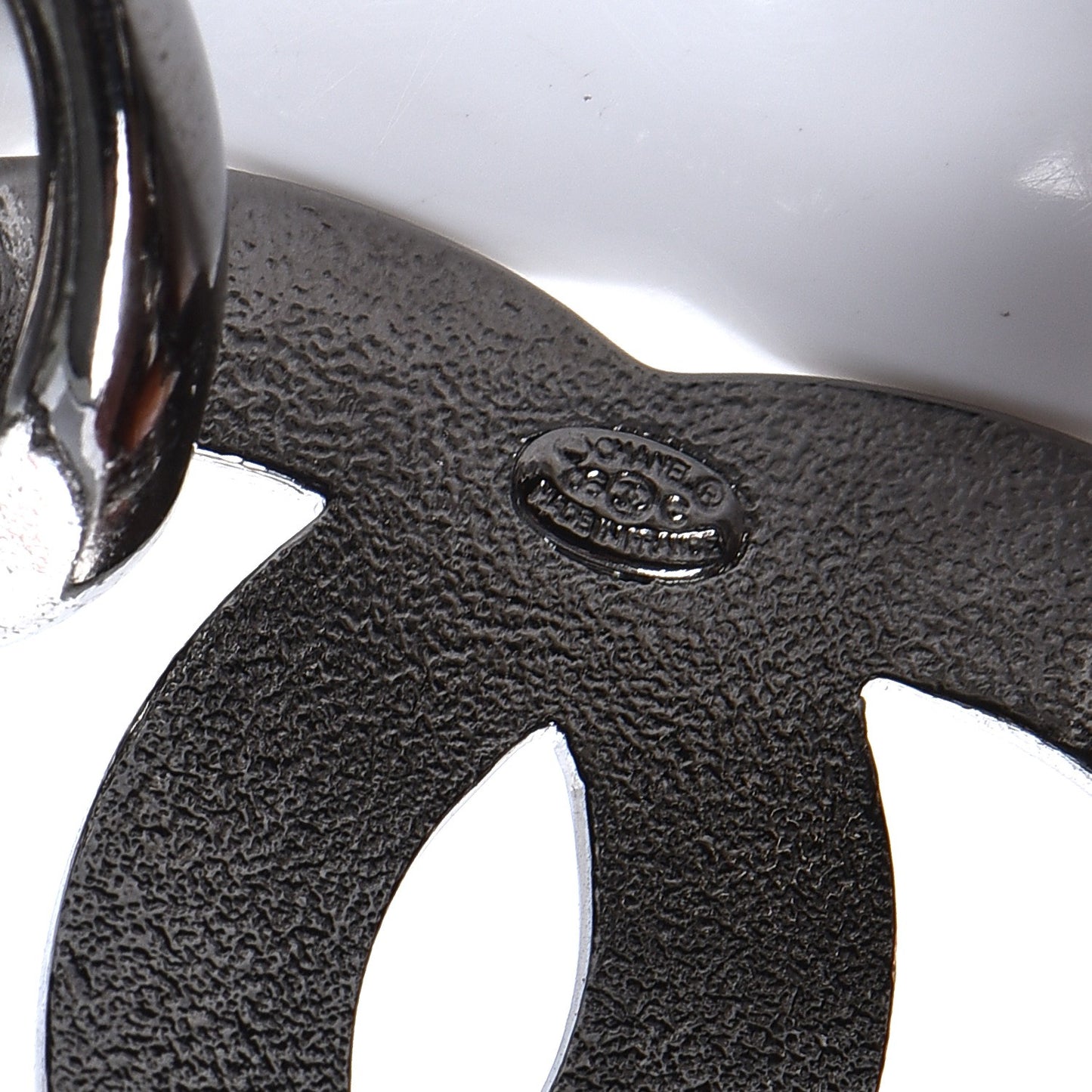 Enamel CC Eiffel Tower Charm Bracelet Dark Silver