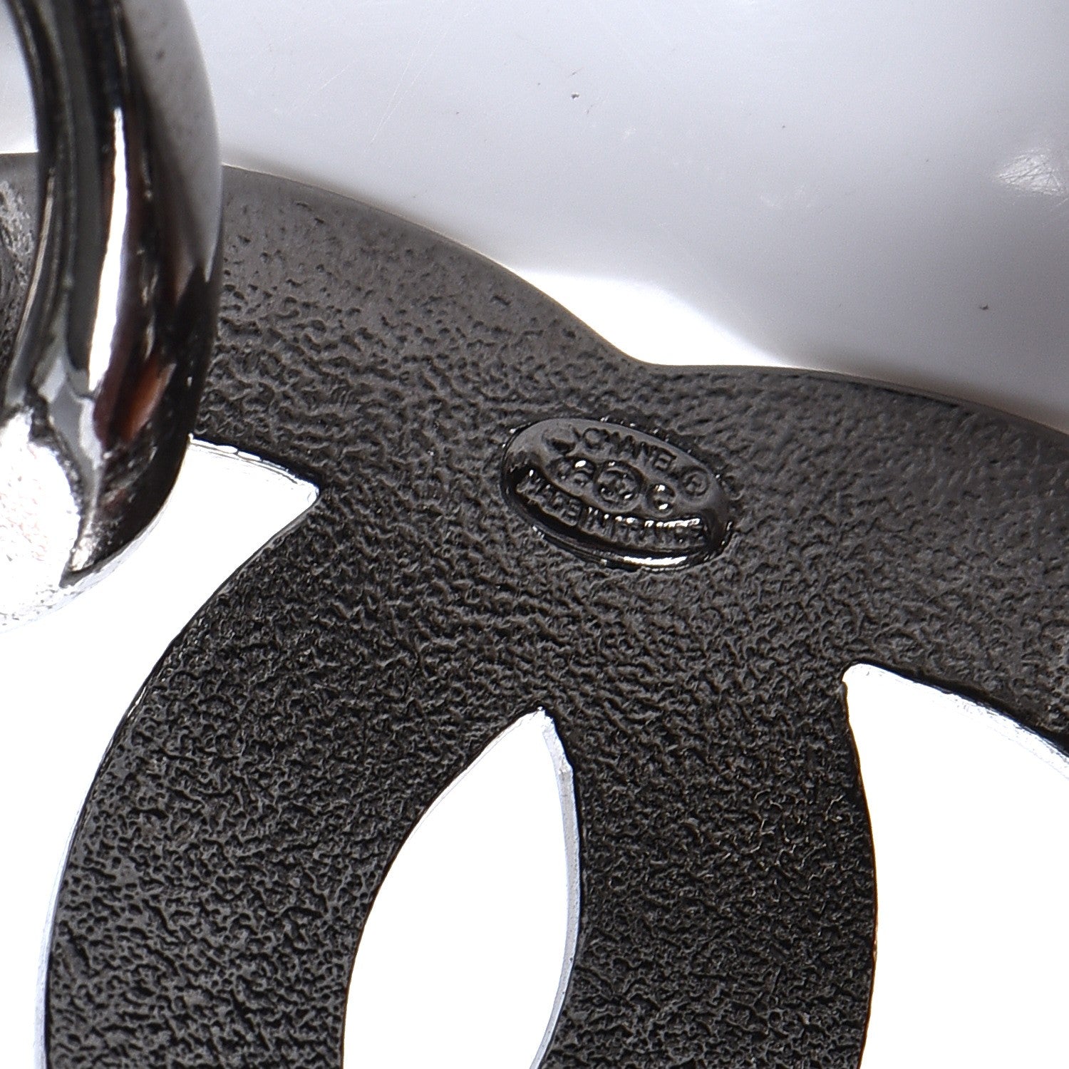 Chanel Enamel CC Eiffel Tower Charm Bracelet Dark Silver 7 of 8