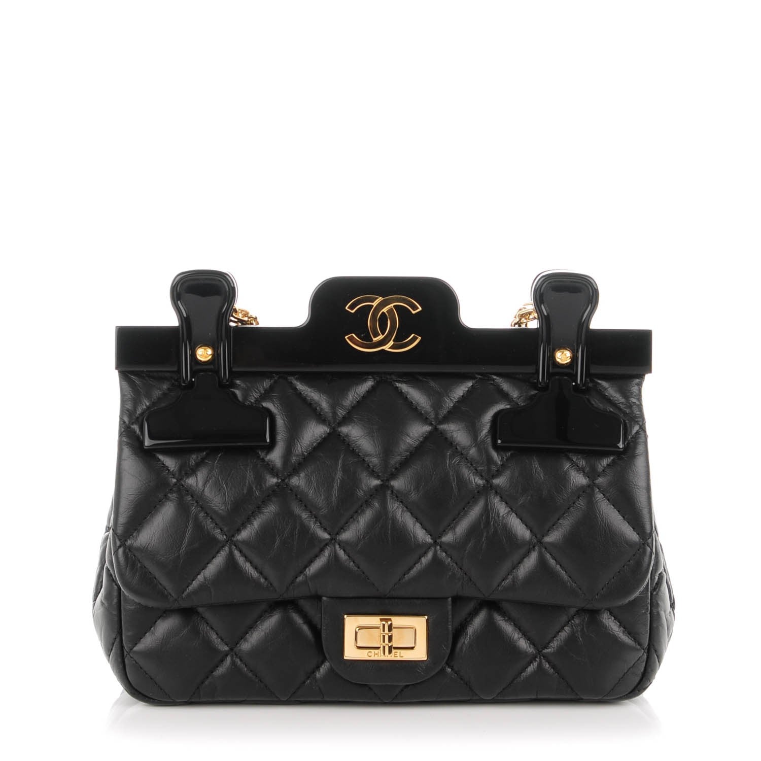 Chanel Aged Calfskin Quilted 2.55 Reissue Mini Hanger Flap Black 1 of 7