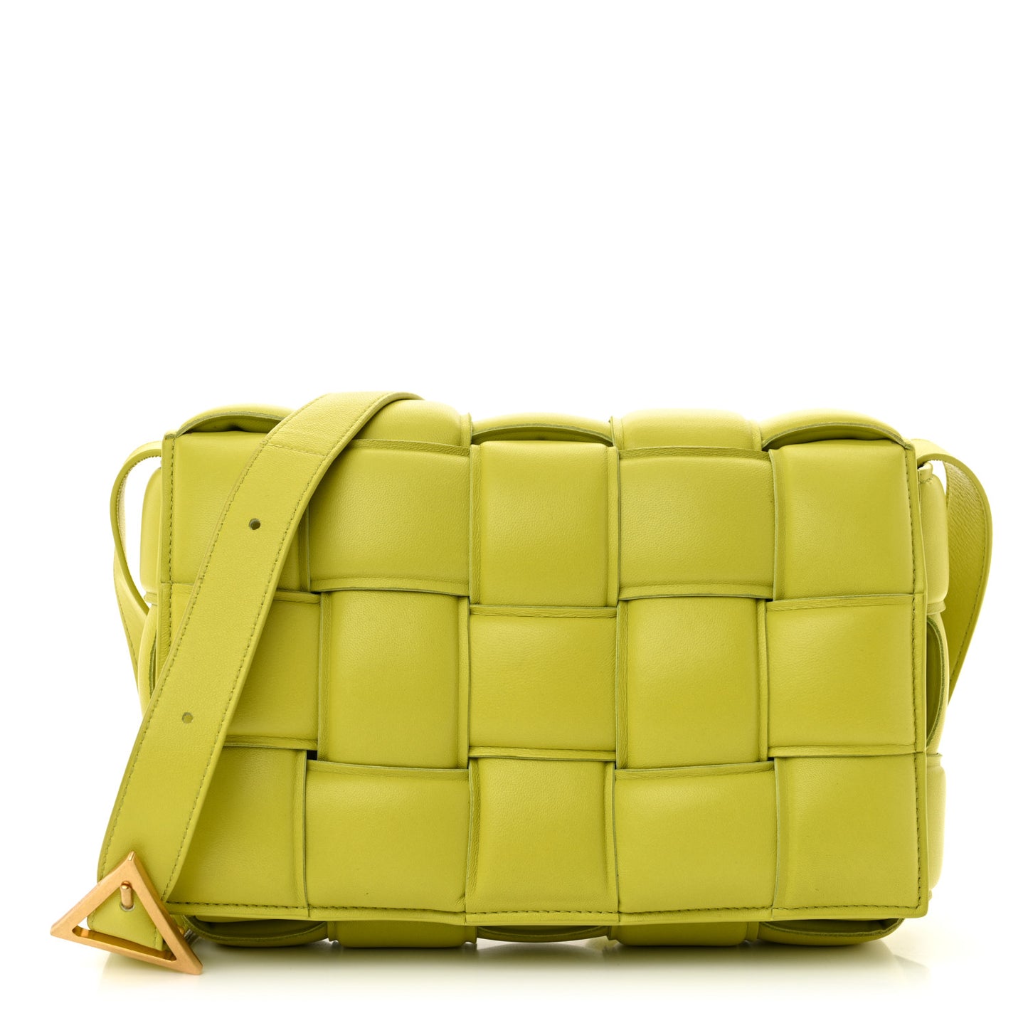 Nappa Maxi Intreccio Padded Cassette Crossbody Bag Kiwi