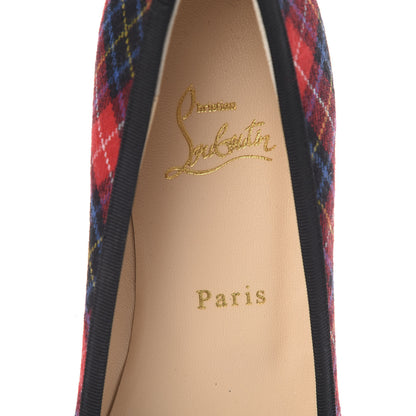 Christian Louboutin Tartan Rosella Flats 40.5 Crimson 7 of 7