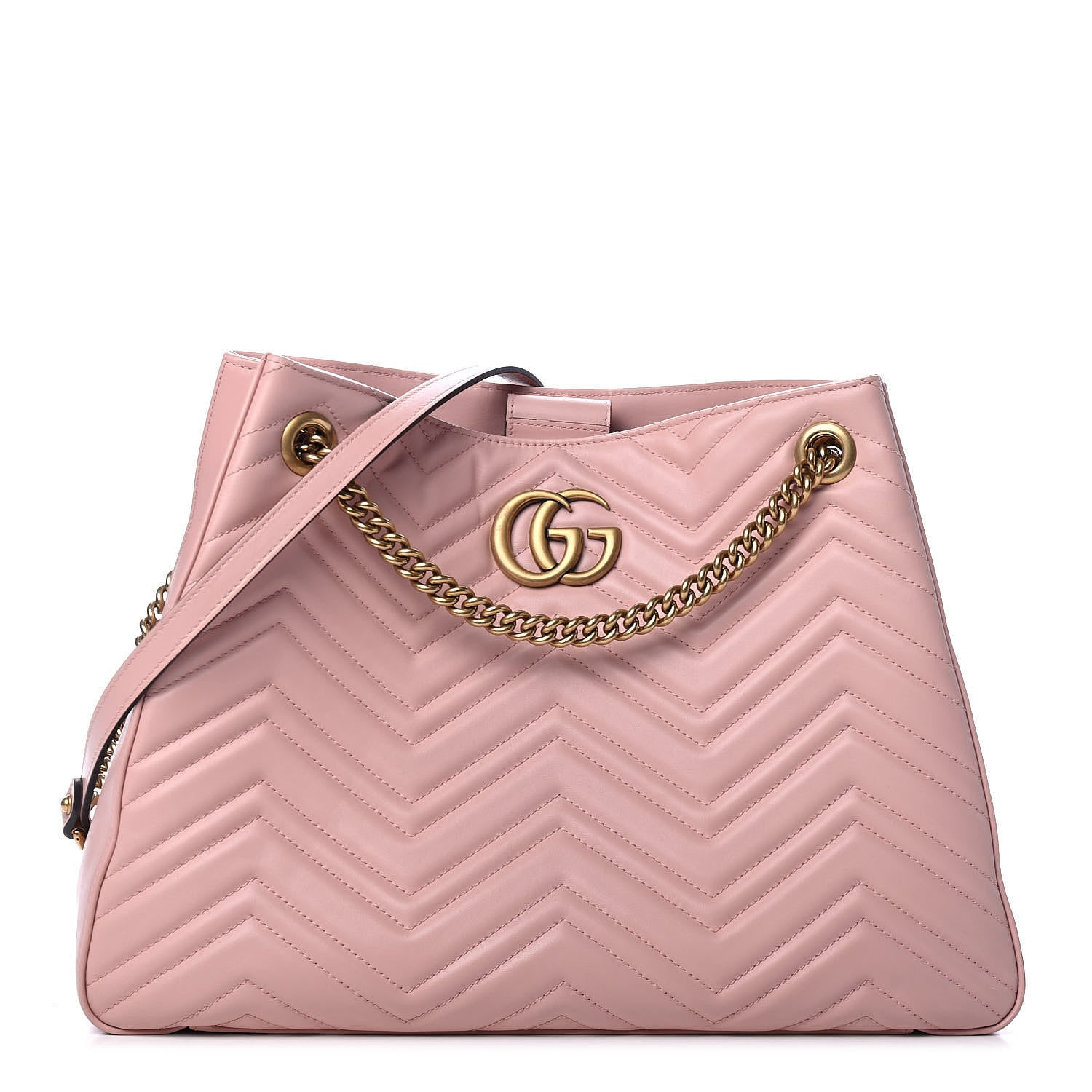 Gucci Calfskin Matelasse Medium GG Marmont Shoulder Tote Bag Perfect Pink 1 of 6