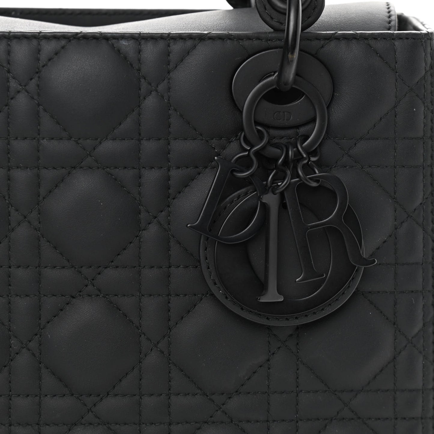 Ultra Matte Calfskin Cannage Medium Lady Dior Black