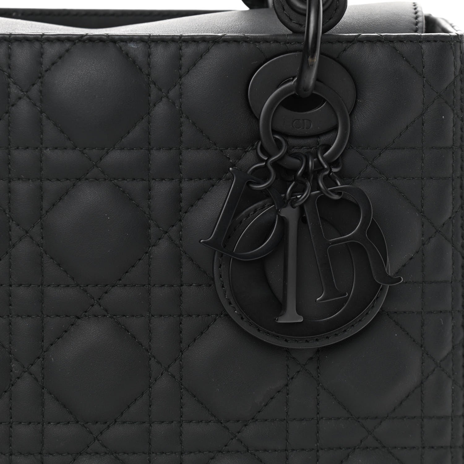 Christian Dior Ultra Matte Calfskin Cannage Medium Lady Dior Black 8 of 12