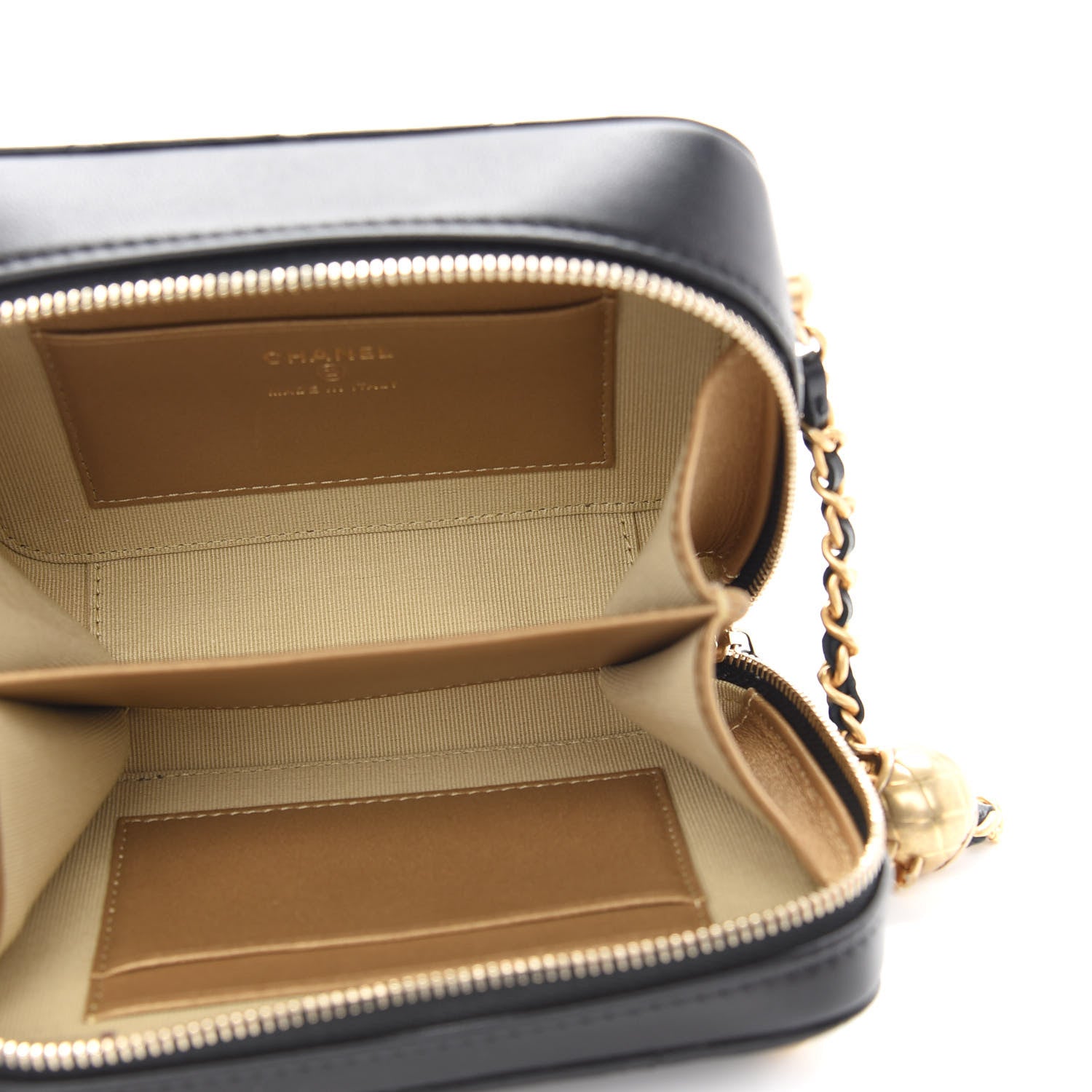 Chanel Lambskin Quilted CC Pearl Crush Camera Case Black 5 of 9