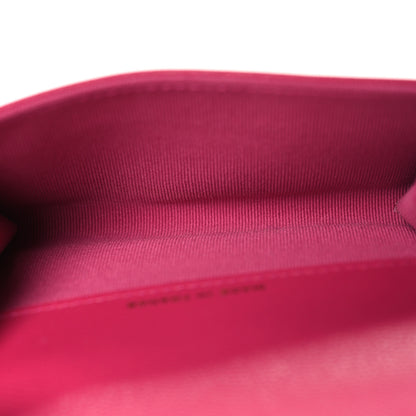 Chanel Caviar Quilted Flap Card Holder Wallet Dark Pink 4 of 7