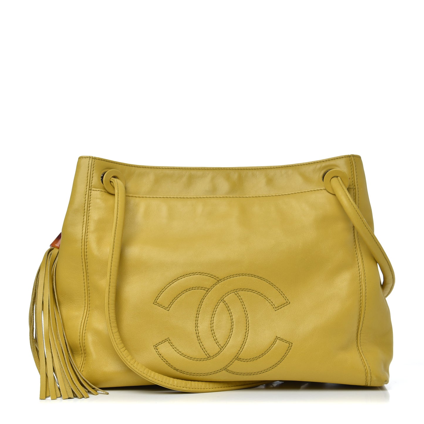 Lambskin CC Tassel Shoulder Bag Yellow