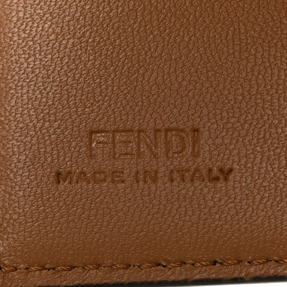 Fendi Nappa Matisse FF Diagonal Embossed Micro Tri-Fold Wallet Miele Scuro 6 of 10