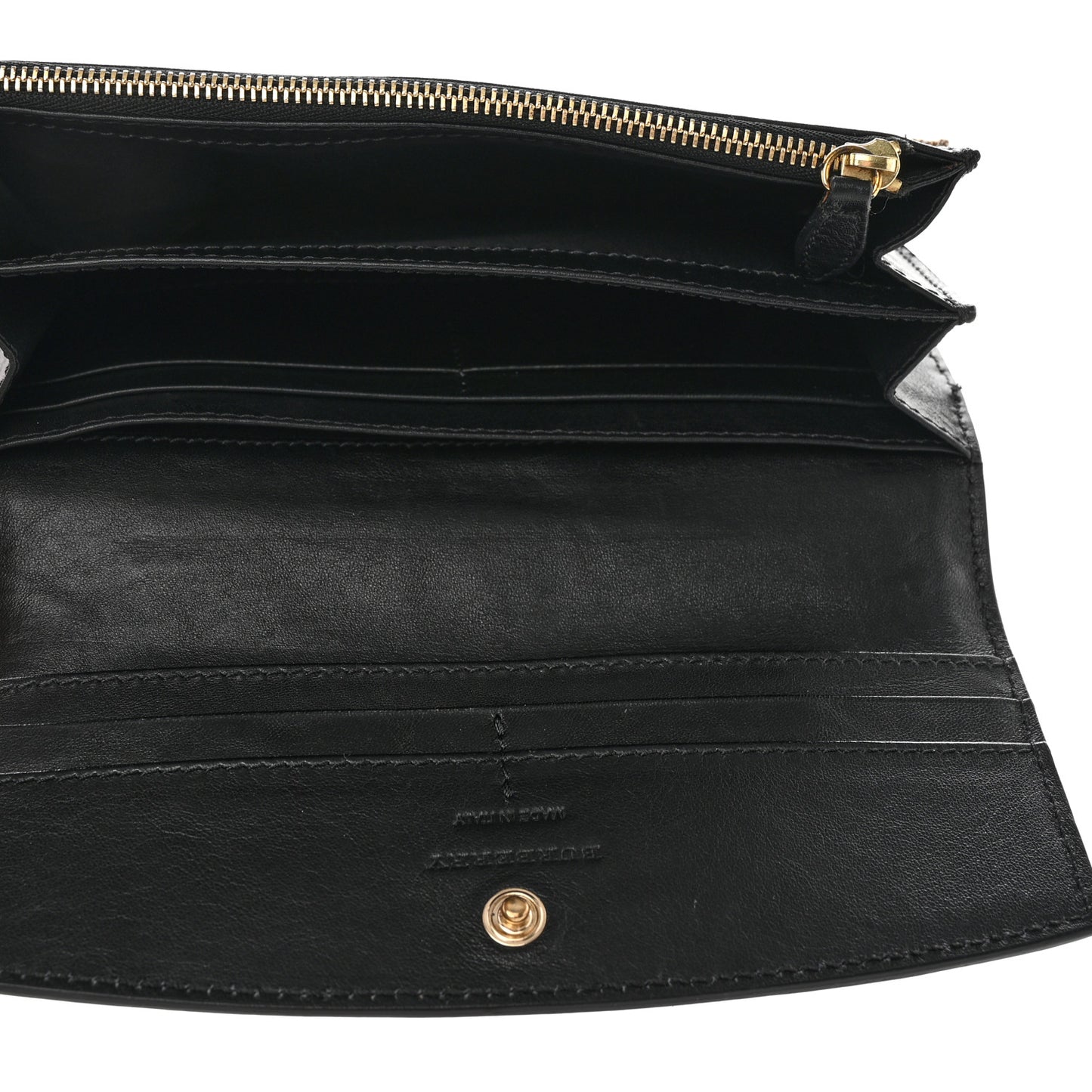 Calfskin House Check Porter Continental Wallet Black