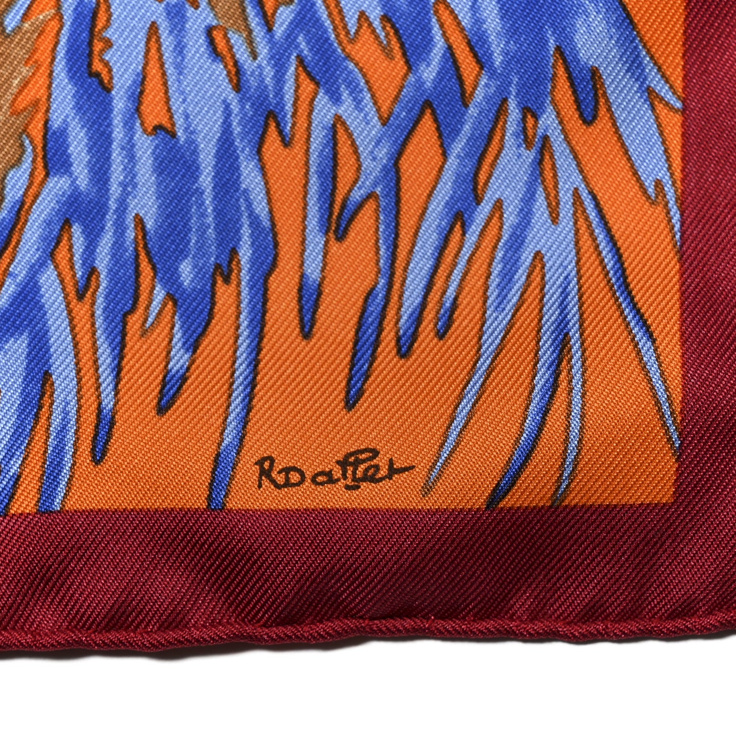 Hermes Silk Les Tigreaux Pocket Square 3 of 4
