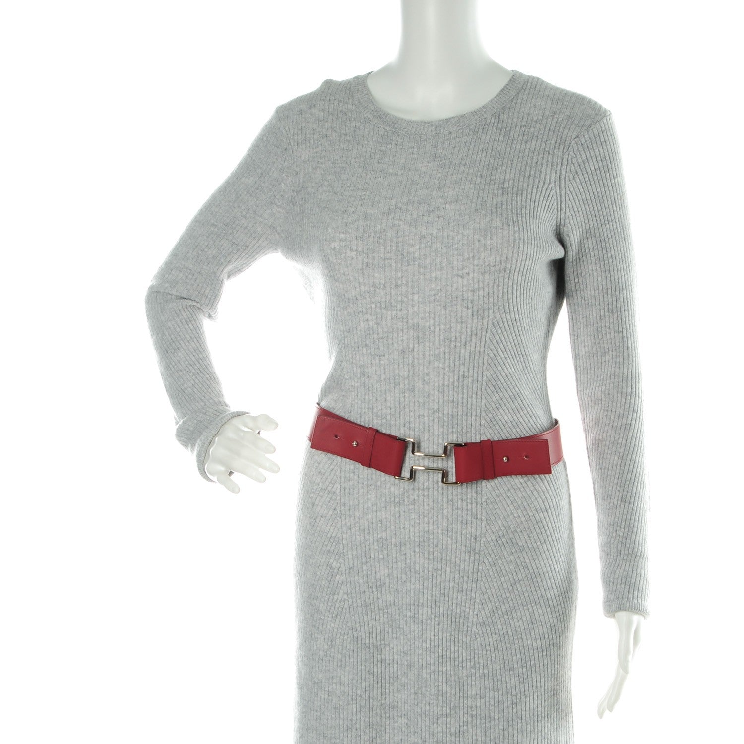 Hermes Chamonix Wide Belt 90 Rouge Vif 2 of 8