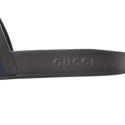 Gucci Rubber Web Mens Pool Slide Sandals 6 Black Mystic White Hibiscus Red Marine 7 of 8