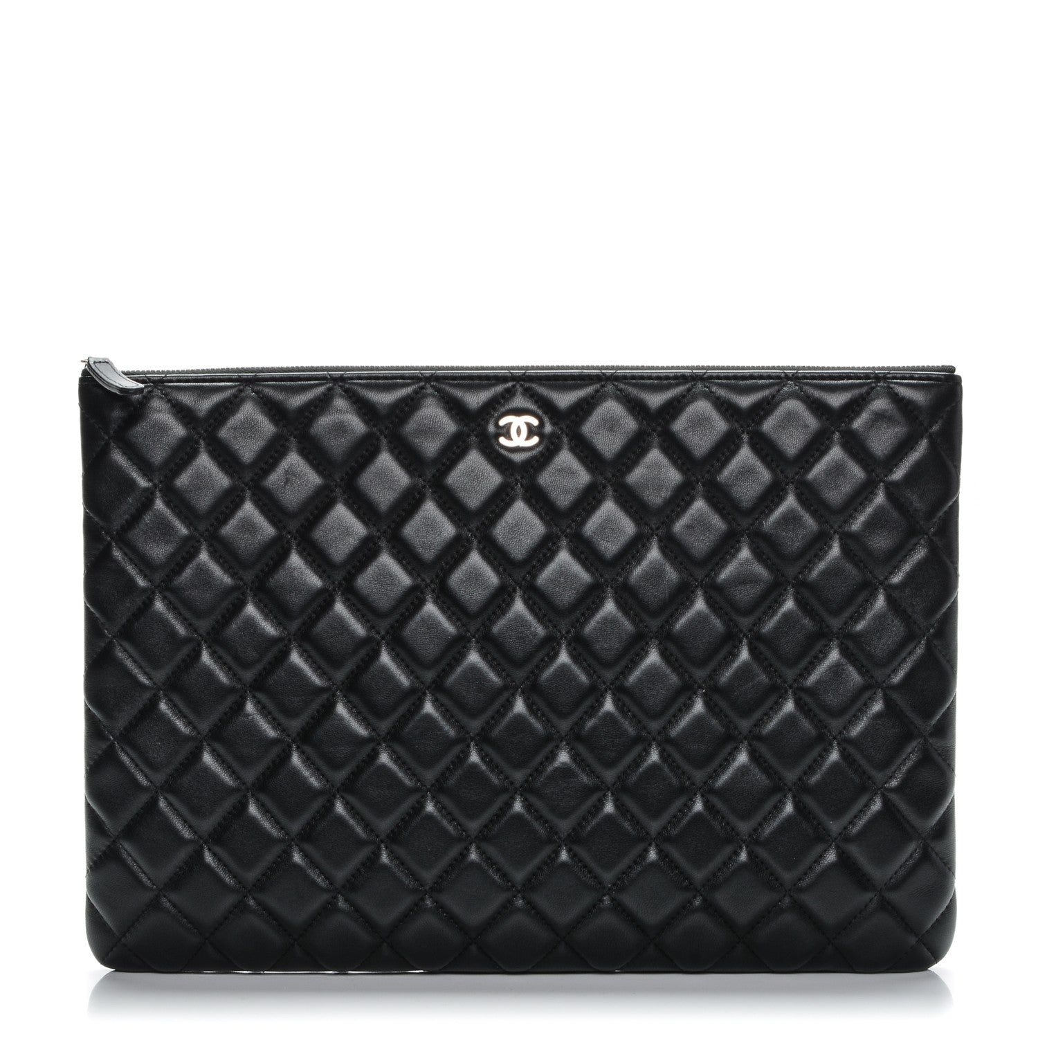 Chanel Lambskin Quilted Large Cosmetic Case Black 1 of 7