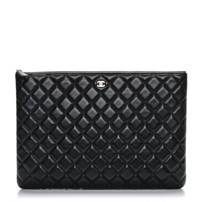 Chanel Lambskin Quilted Large Cosmetic Case Black 1 of 7