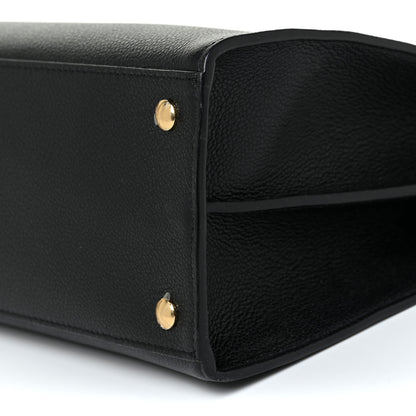Burberry Grainy Calfskin Medium Title Bag Black 10 of 10
