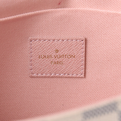 Louis Vuitton Damier Azur Pochette Felicie Chain Wallet Rose Ballerine 7 of 13