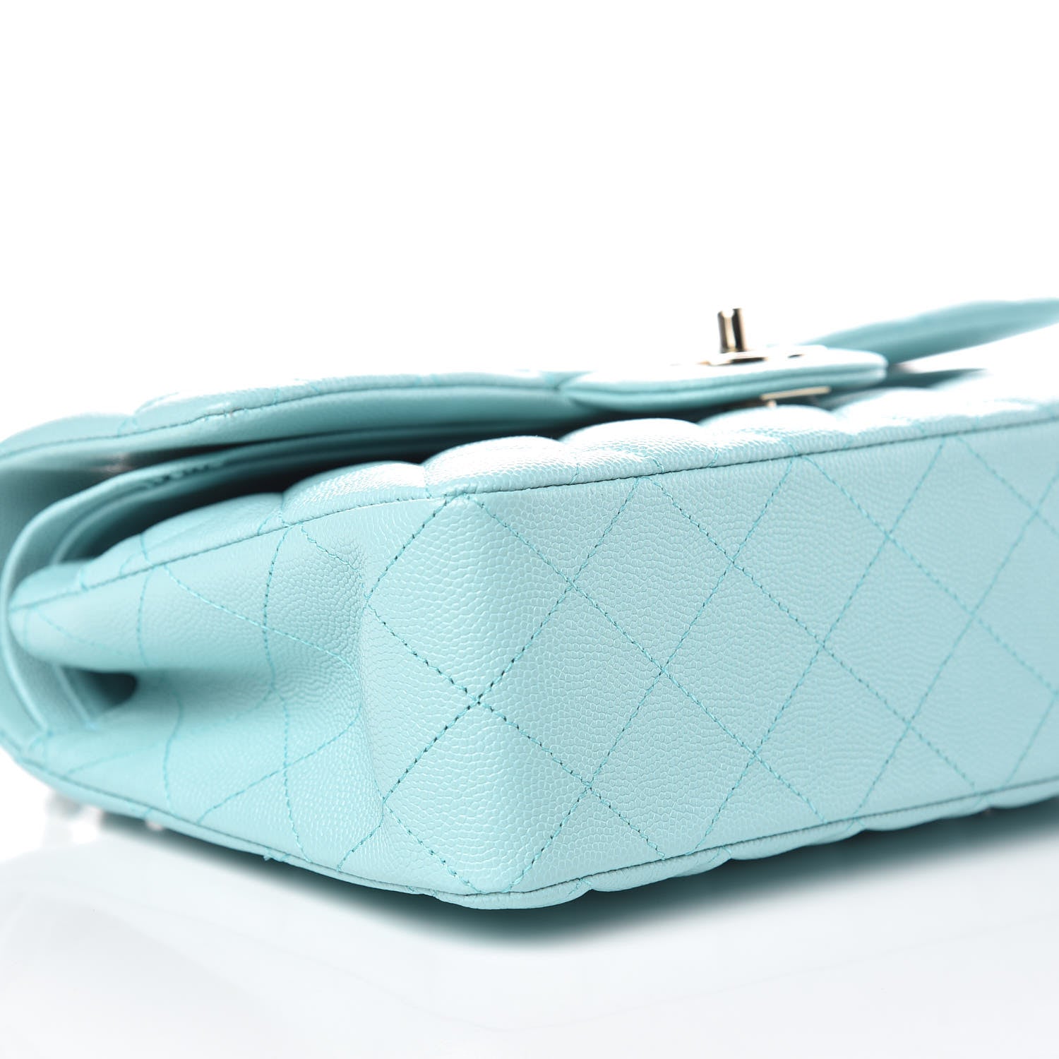 Chanel Caviar Quilted Small Double Flap Light Blue 9 of 10