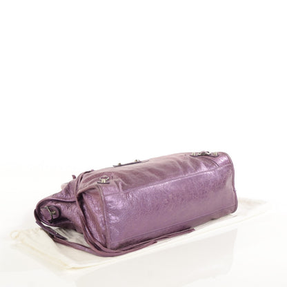 Balenciaga Agneau Classic Hardware City Metallic Purple 4 of 14