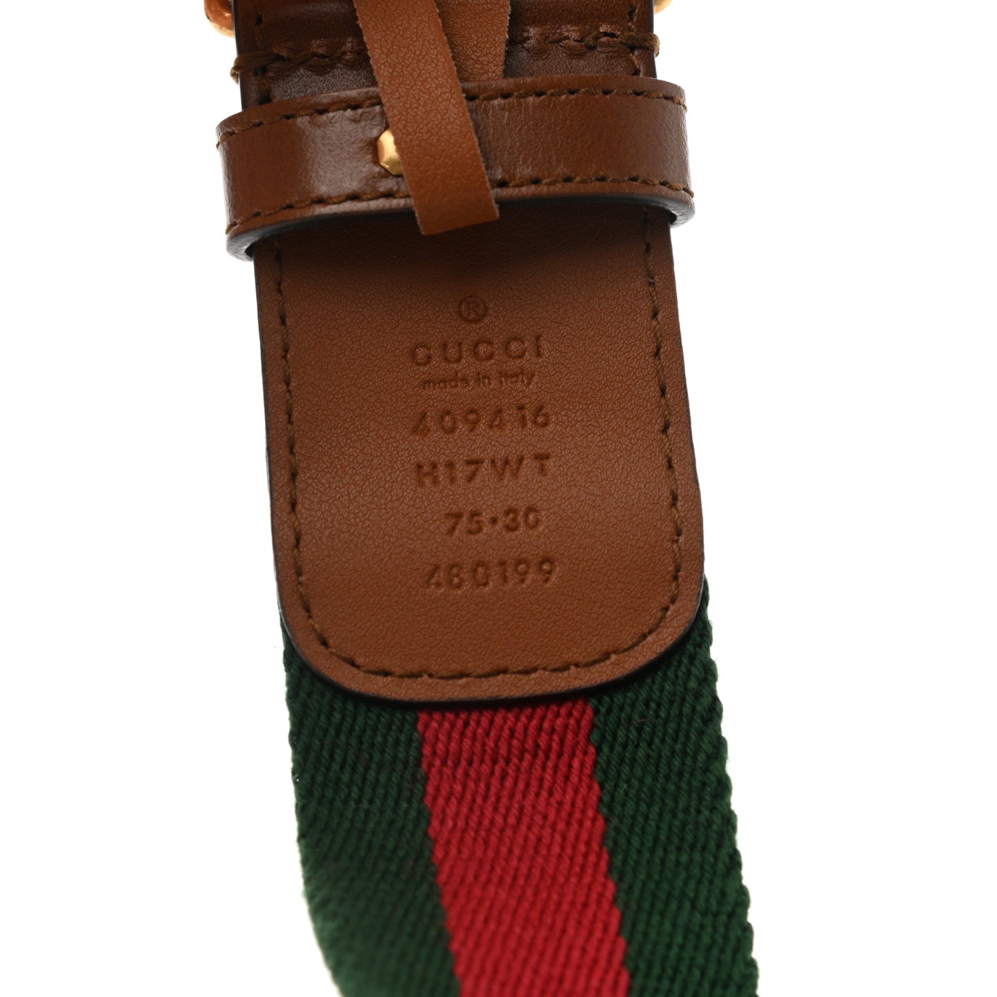 Nylon Calfskin Double G Web 40mm Belt Green Red Cuir