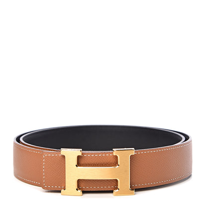 Hermes Swift Epsom 32mm H Belt 95 Black Gold 1 of 8